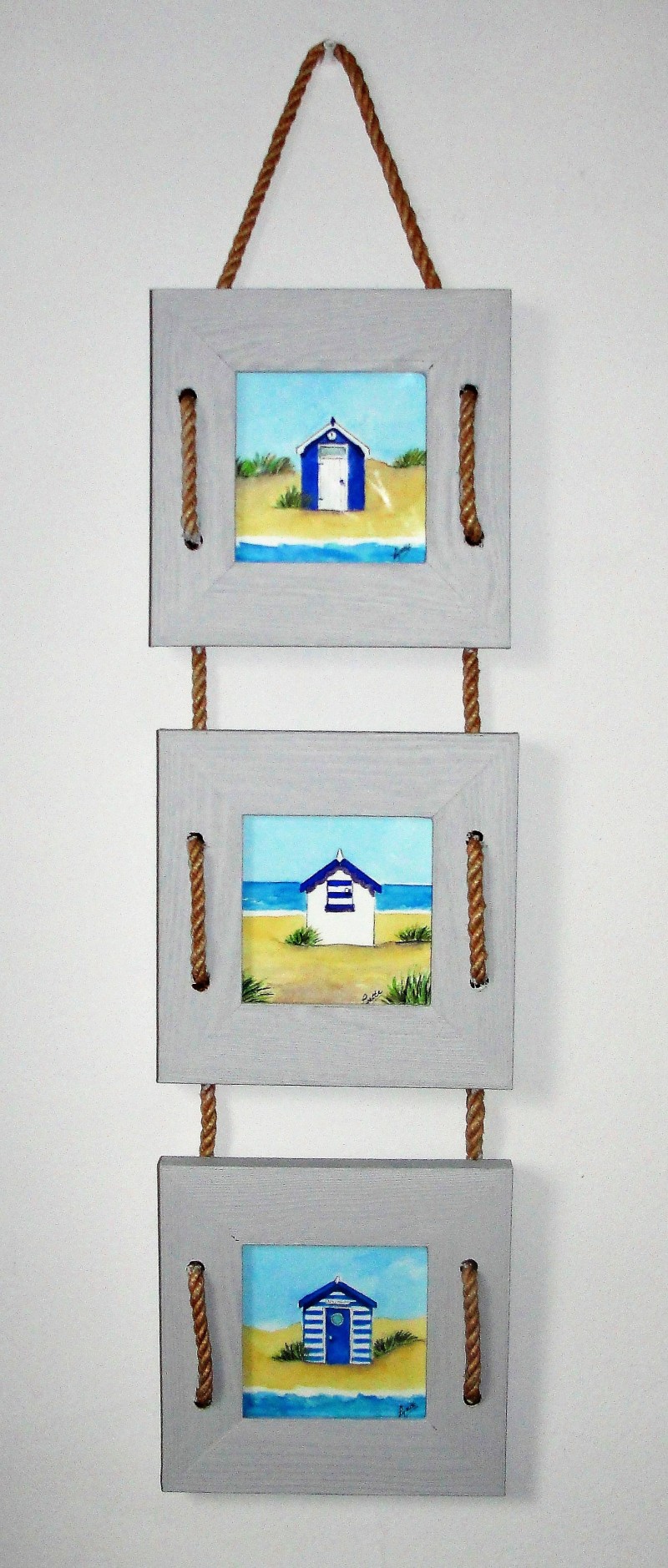 Three Blue Huts - Small Framed Originals - SOLD