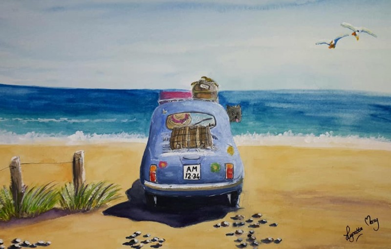 Fiat 500 - A Day at the Beach - SOLD