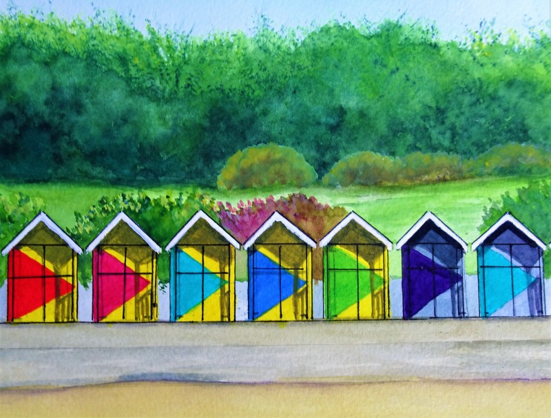 Folkestone Beach Huts - Original £100/Print £35