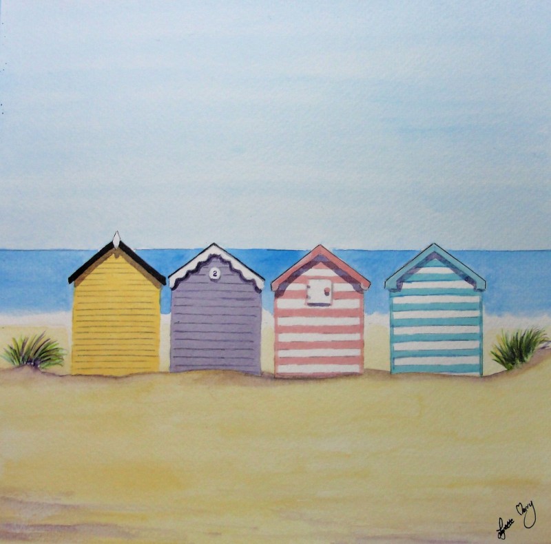Neapolitan Beach Huts - Original £30