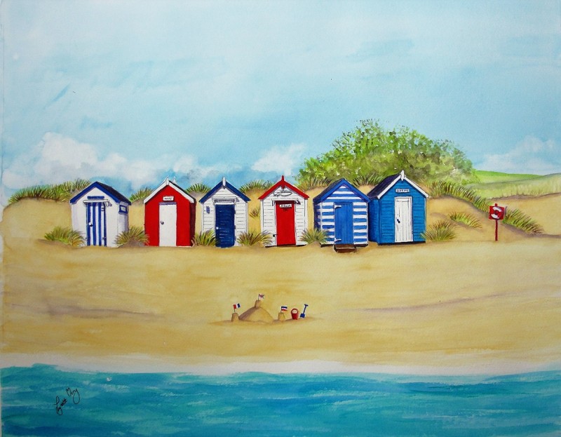 Southwold Red, White & Blue Jubilee beach huts print £35